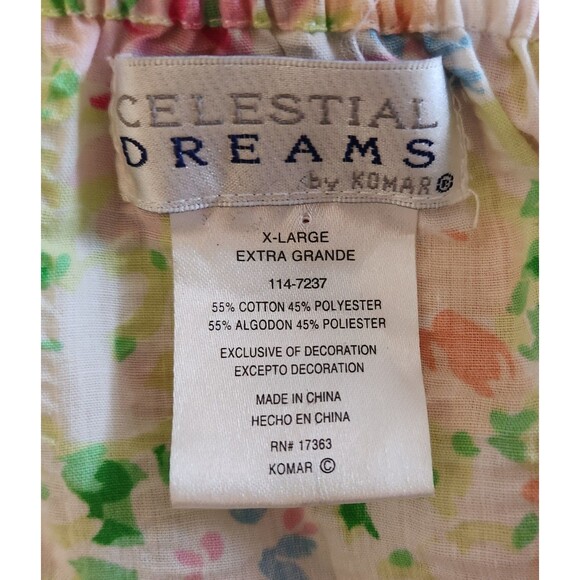 Celestial Dreams Housecoat Size XL Floral Short Sleeve Full Zip Grannycore Robe - Picture 5 of 6